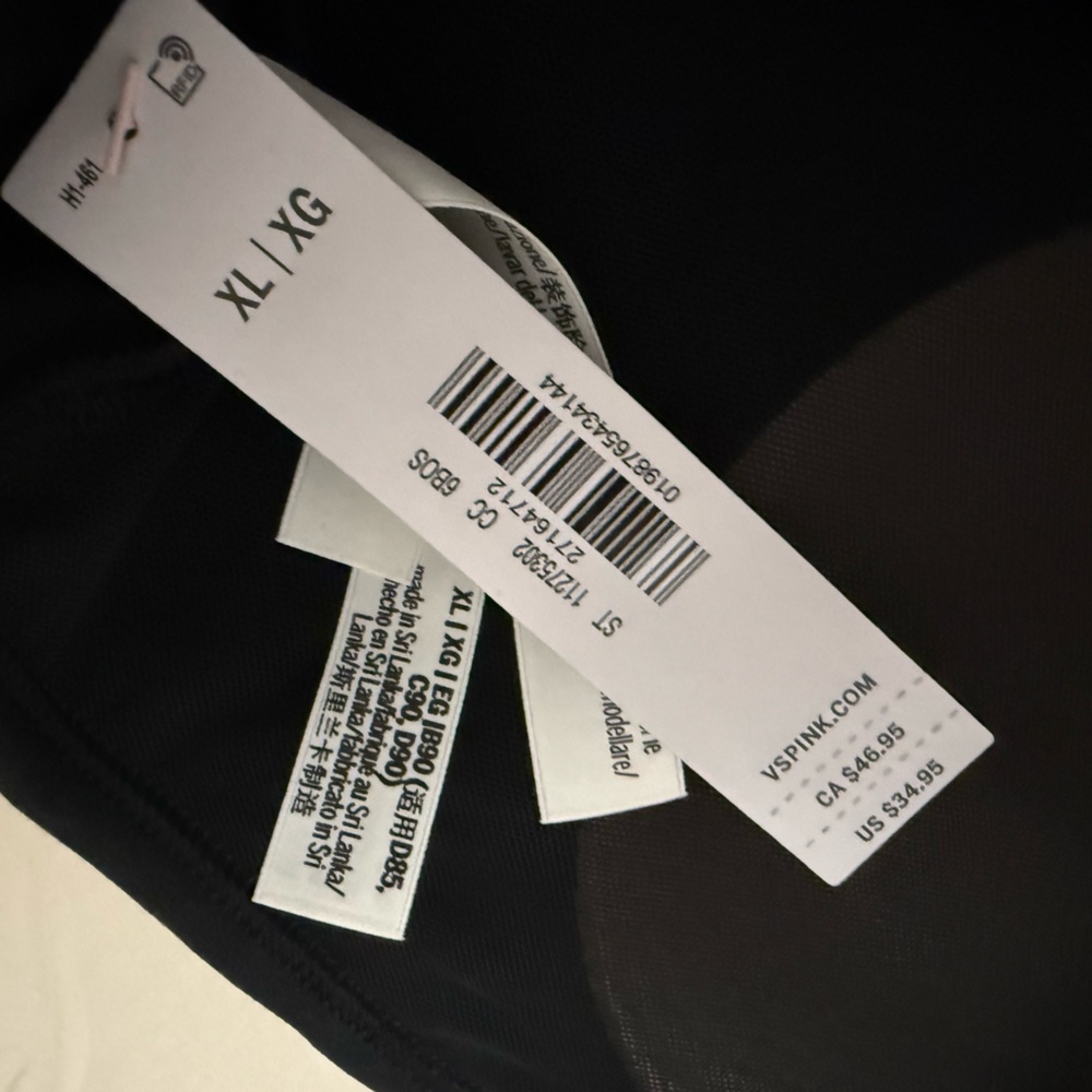 New‎ VS PINK red Relay logo shine sports Bra. Size XL - Picture 6 of 6